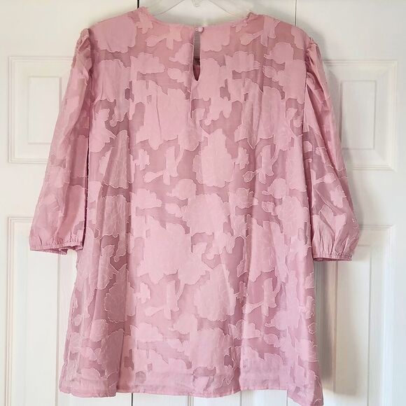 Zeagoo Womens Shirt Scoop Neck 3/4 Sleeve‎ Lined Blouse Pink Size XXL NEW - Picture 2 of 5